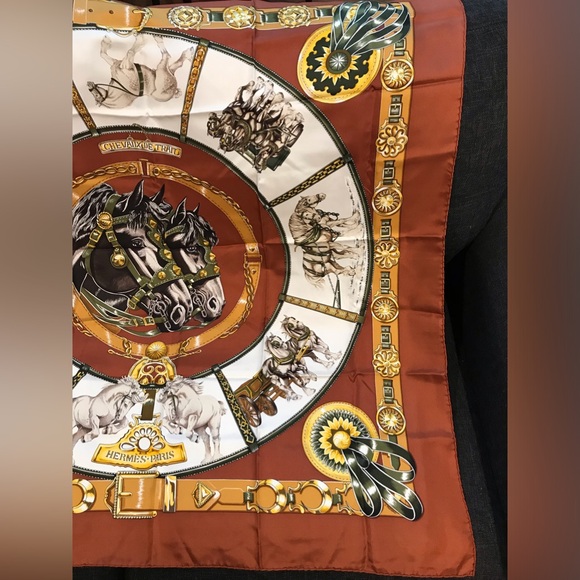 HERMES Carre90 CHEVAUX DE TRAIT Silk Scarf 😍🐴🐎🔥 - Picture 16 of 17